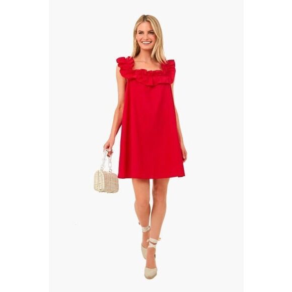 Tuckernuck HYACINTH HOUSE Red Maria Mini Dress XS Ruffle $118.00 - Picture 1 of 9